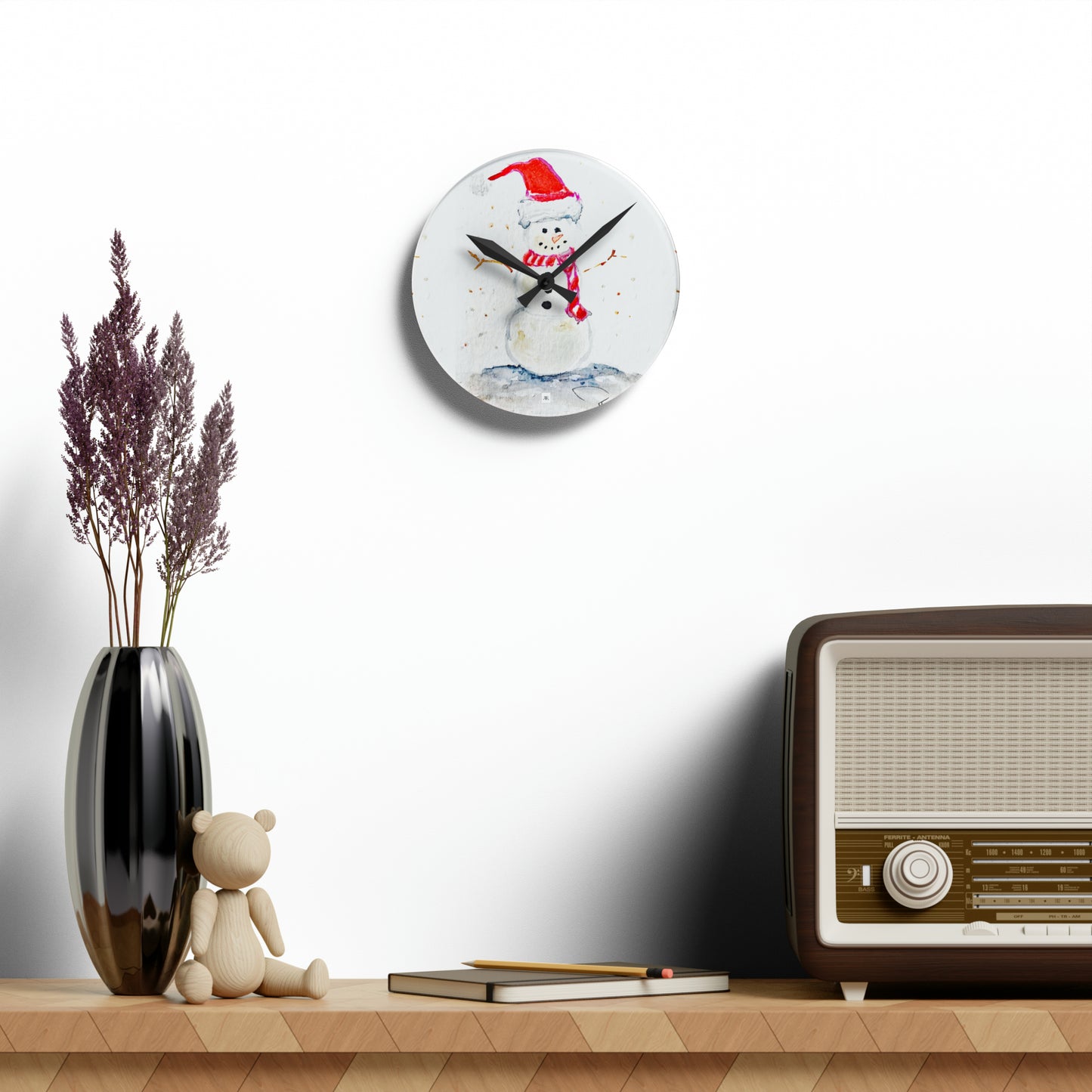 Snowman Acrylic Wall Clock