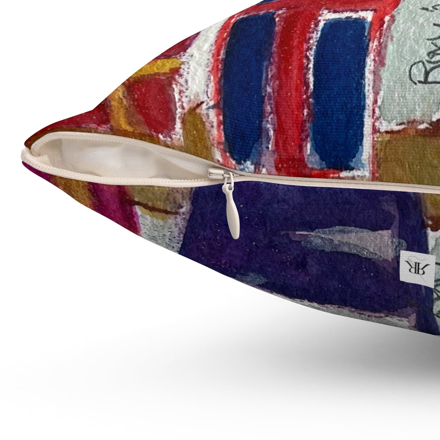 Indoor Spun Polyester Square Pillow-Merry Wine