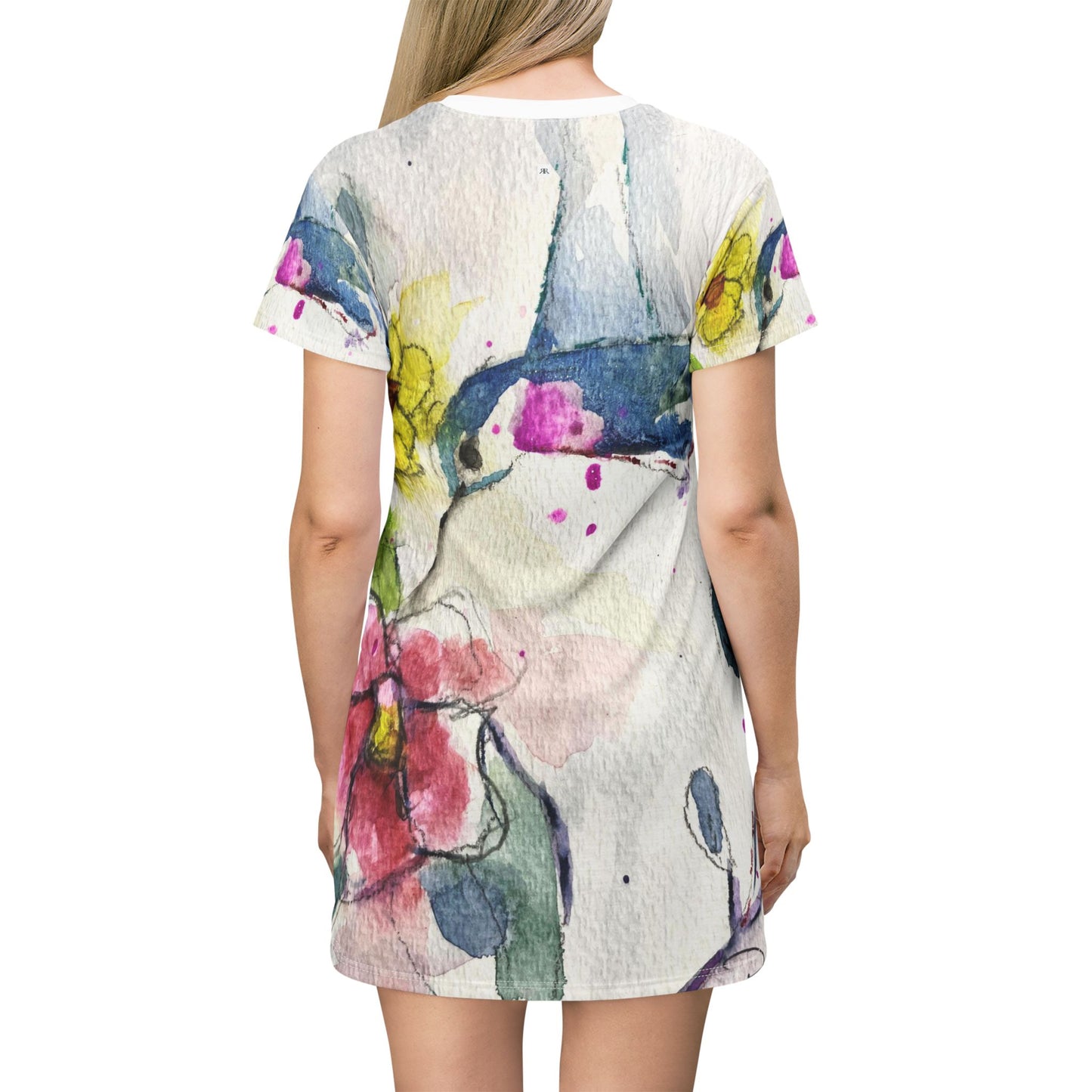 T-Shirt Dress -Abstract Hummingbird Floating