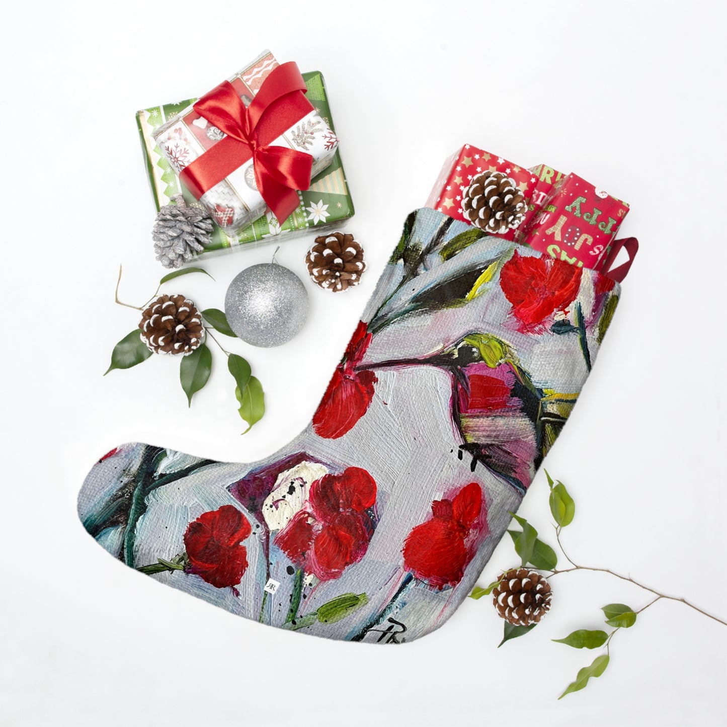 Hotlips Hummingbird Colorful Christmas Stocking