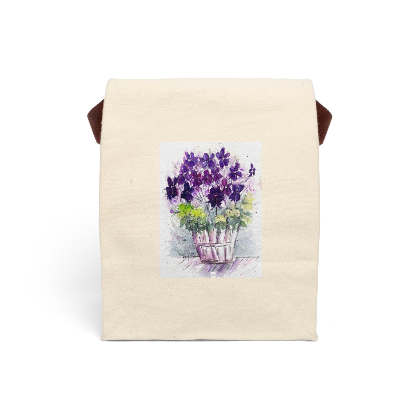 Purple Ivy Geraniums Canvas Lunch Bag With Strap