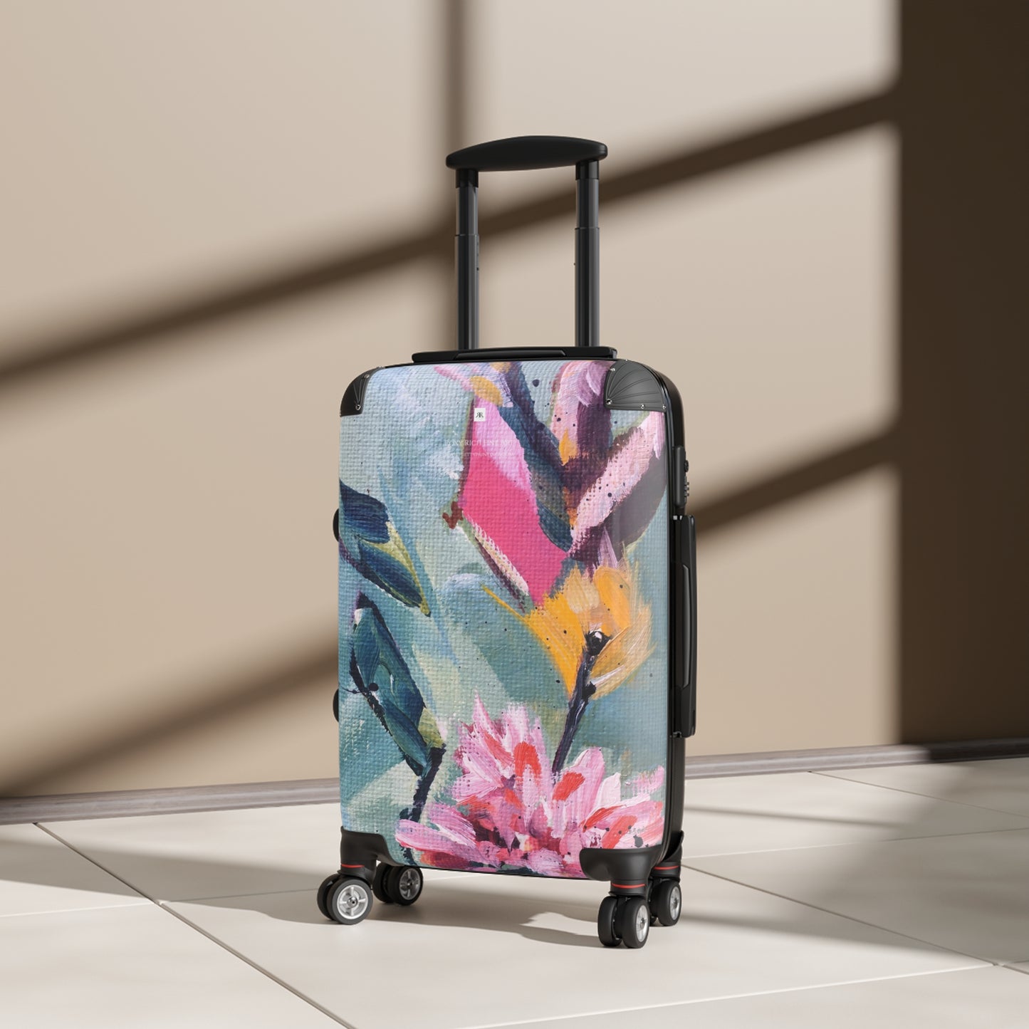 Pink Hummingbird Carry on Suitcase