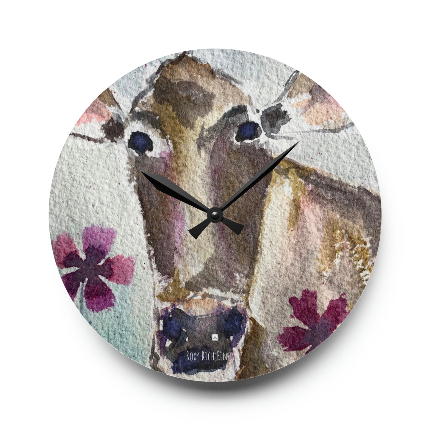 Petals Cow Acrylic Wall Clock