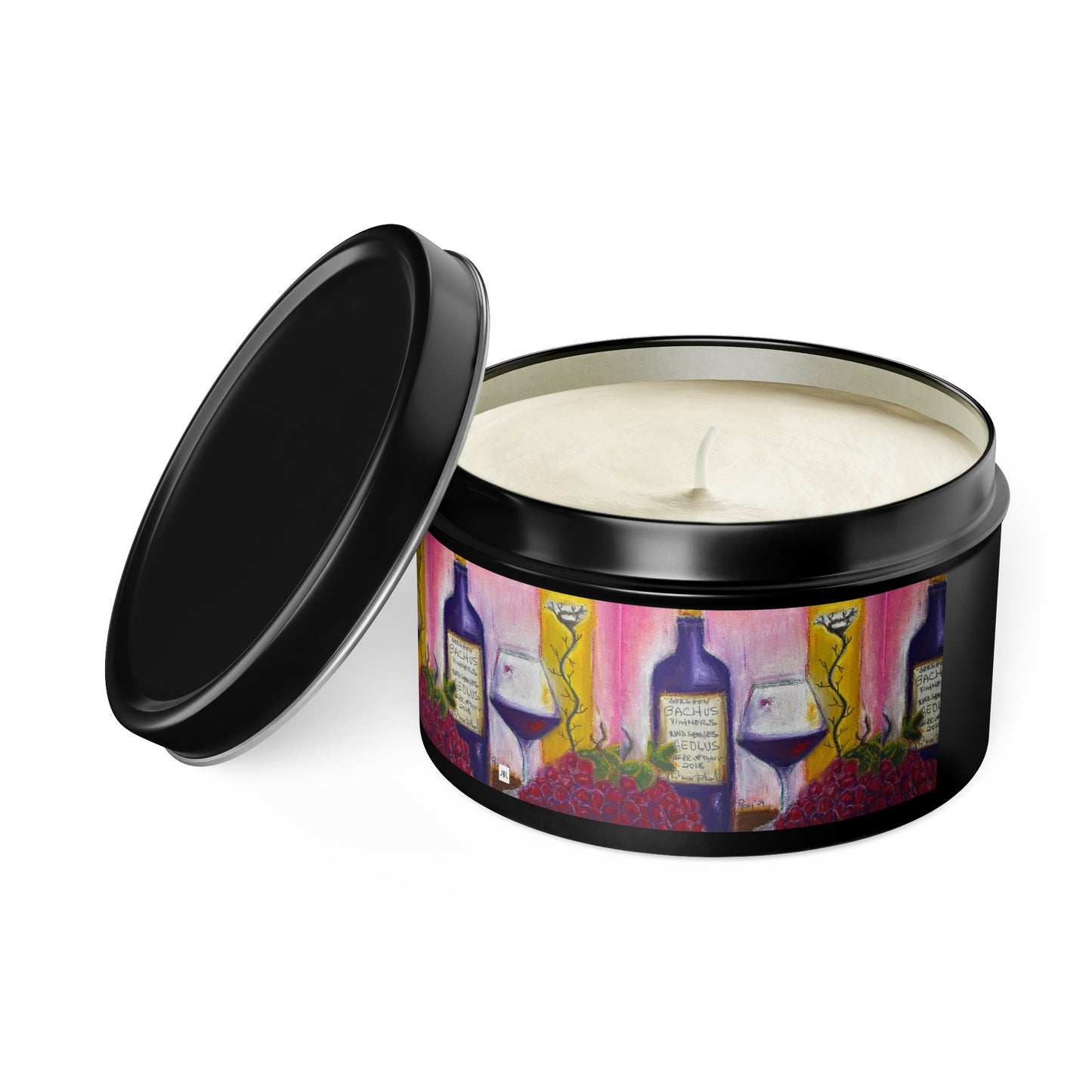 Aeolus GBV Wine & Clique Glass Tin Candle