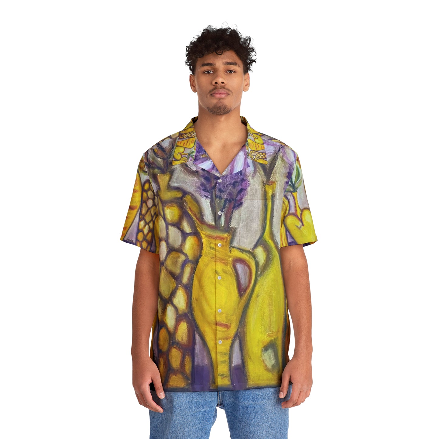 Chemise hawaïenne pour hommes Vases jaunes