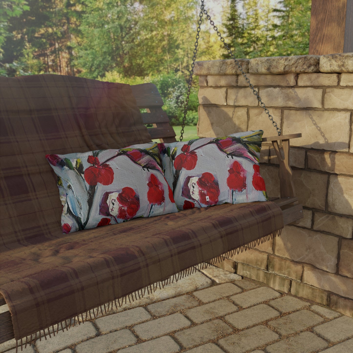 Hotlips Hummingbird Outdoor Pillows