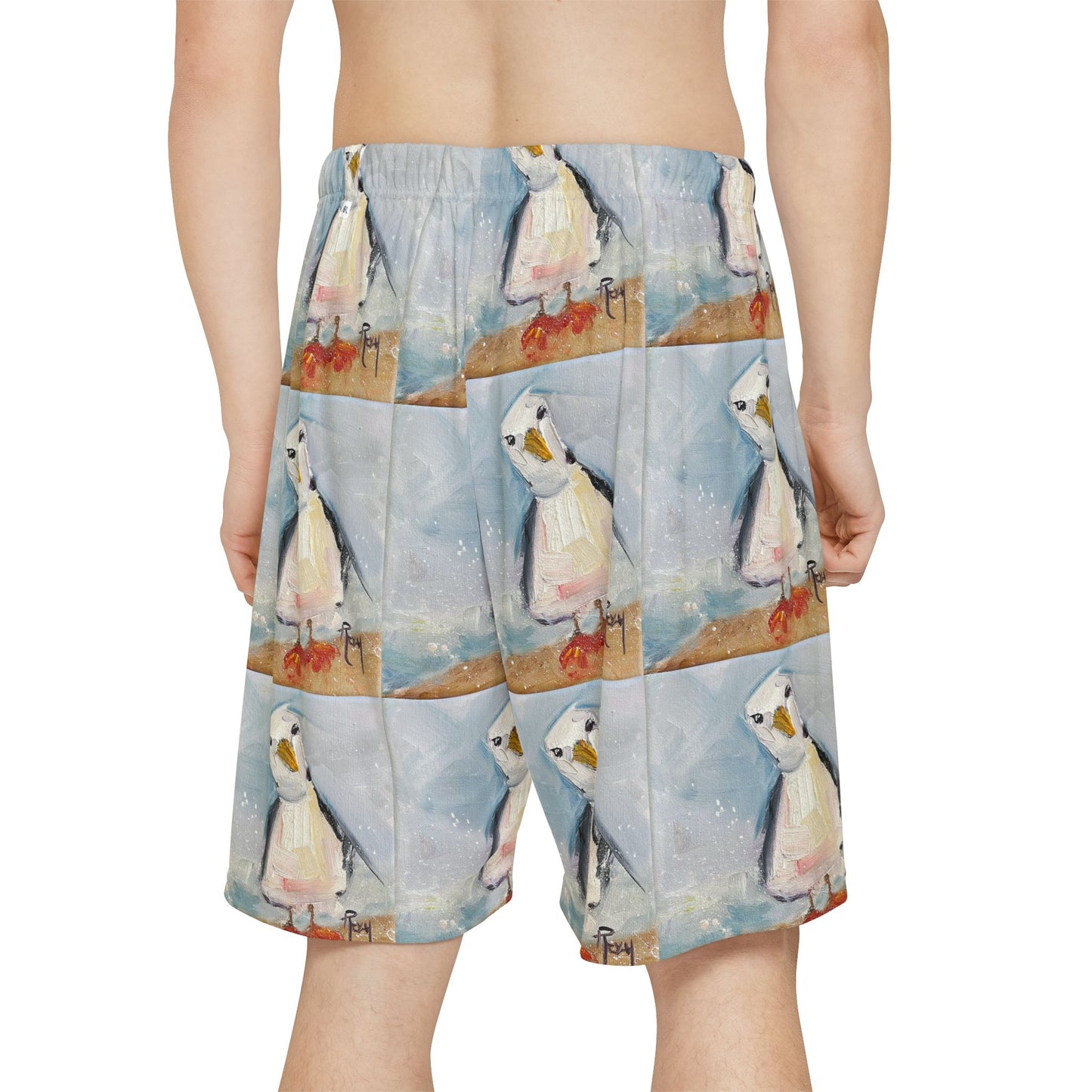 Men’s Sports Shorts - Inquisitive Seagull