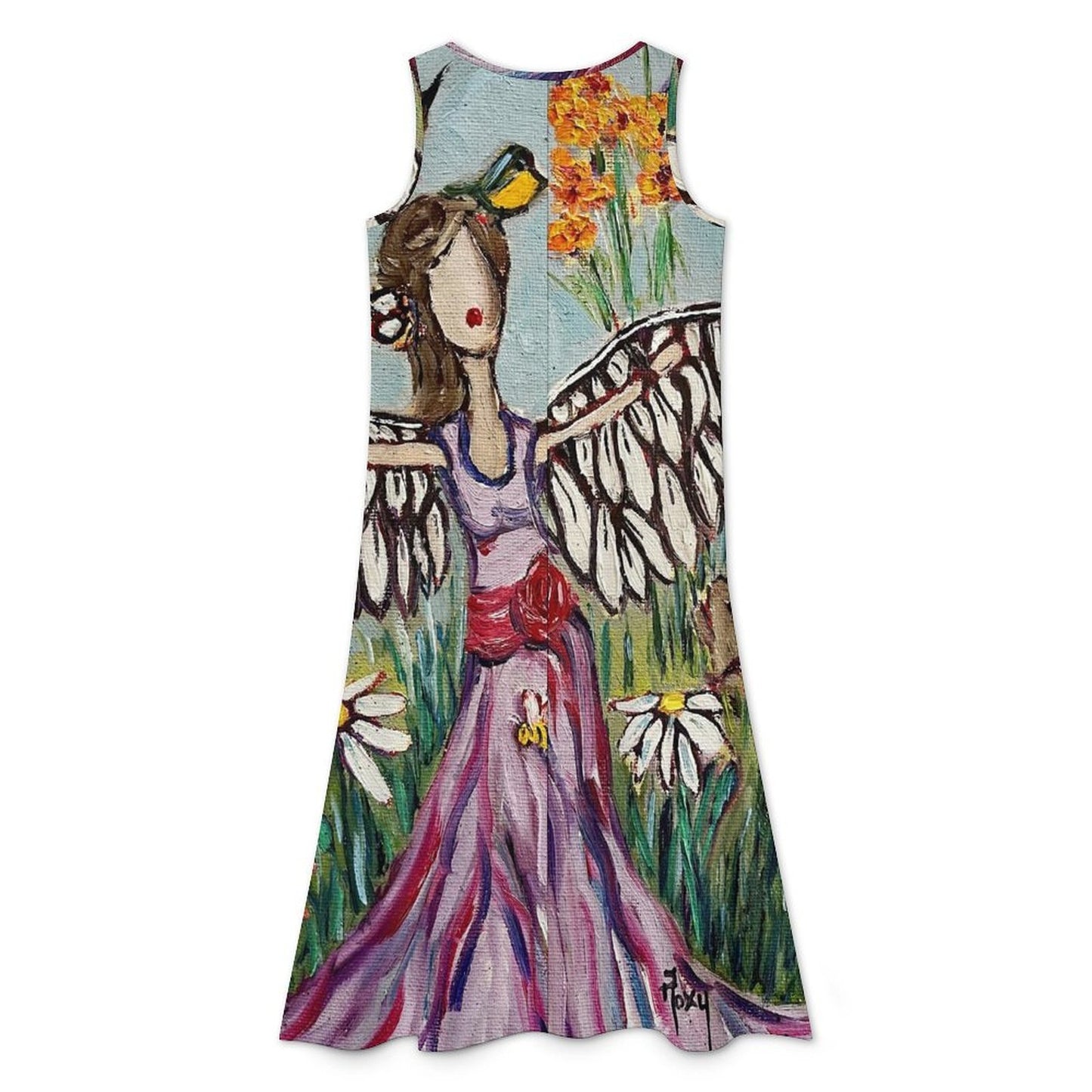 Garden Angel Asymmetrical Dress Sleeveless High-Low Hem Dress