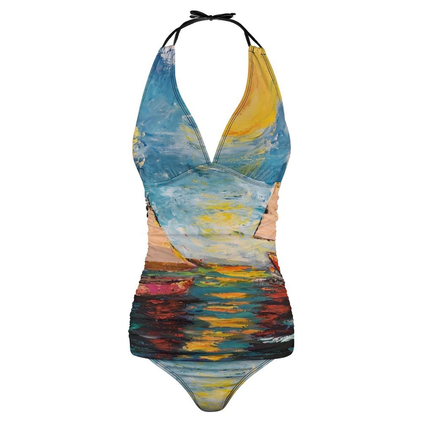 Sunny Sails Slim Fit Tankini Split Swimsuit