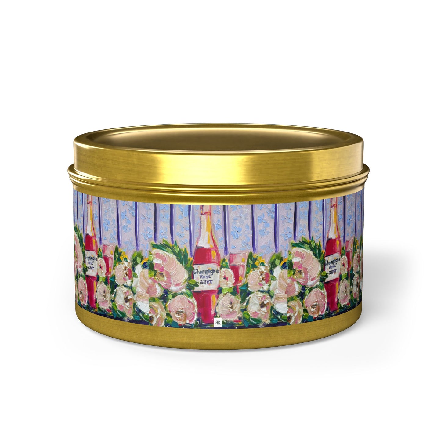 Tin Candle-Pink Champagne and Peonies