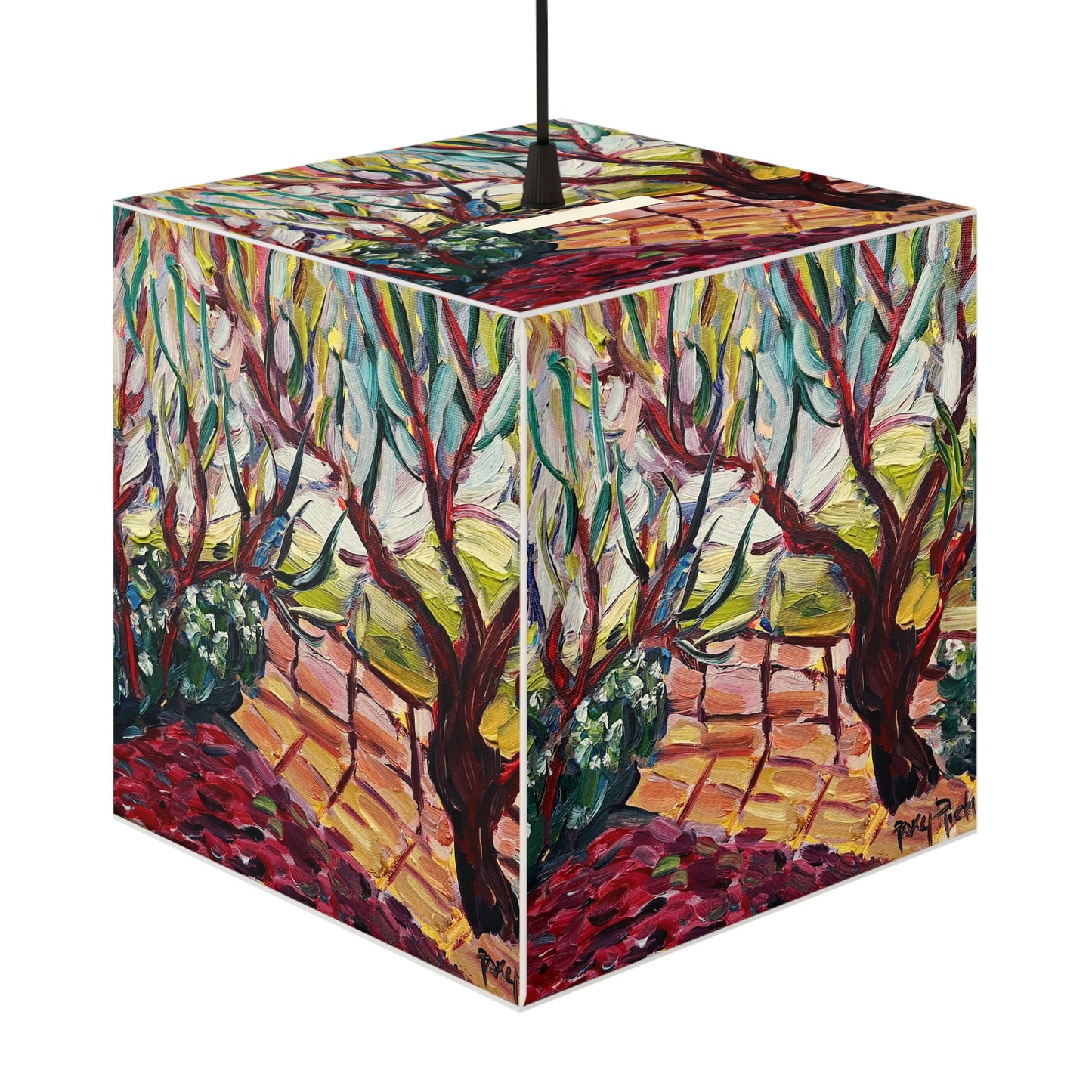 Breezy Trees Cube Lamp