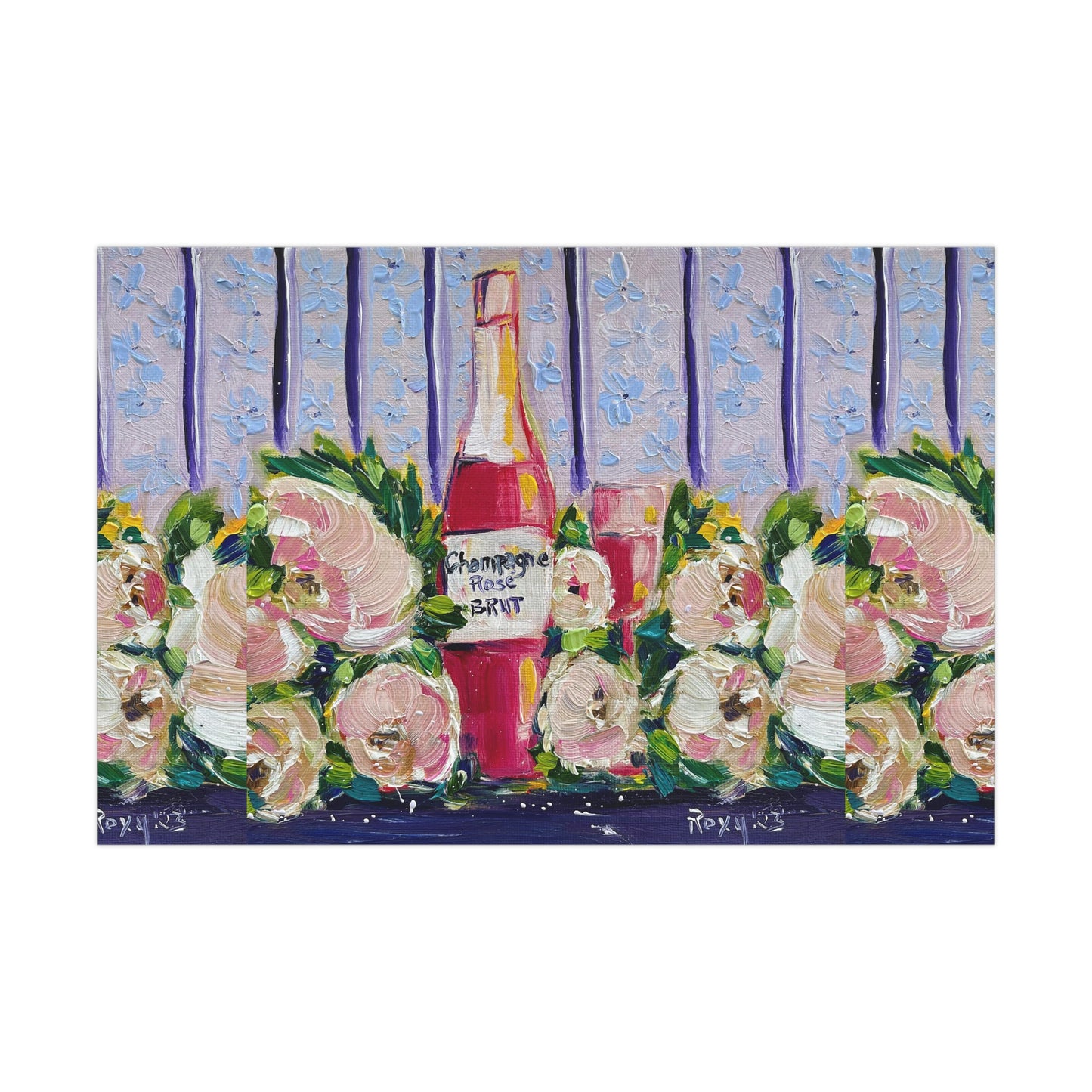 Pink Champagne and Peonies (Large Image) Gift Wrapping Paper