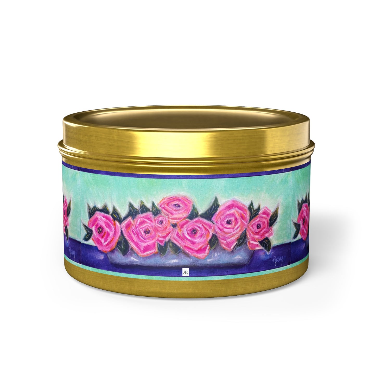 Tin Full of Roses Tin Candle