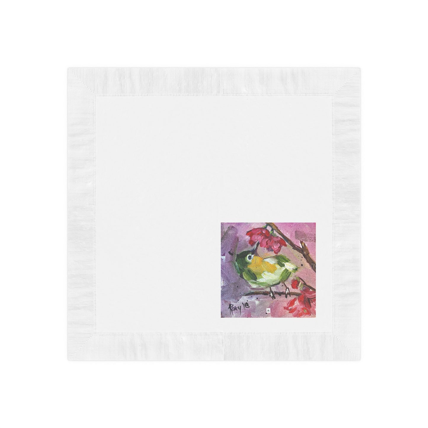 Adorable Japanese Warbler-White Coined Napkins
