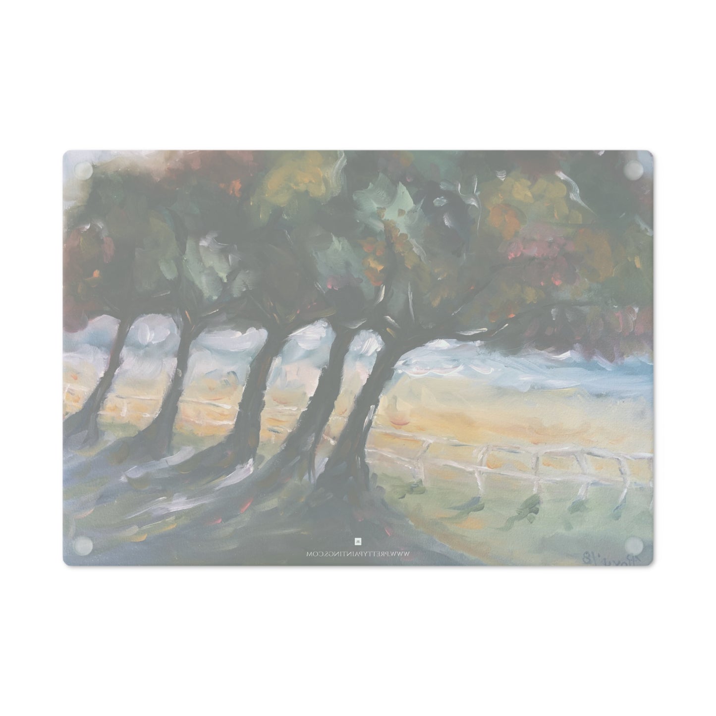 Country Road Glass Cutting Board