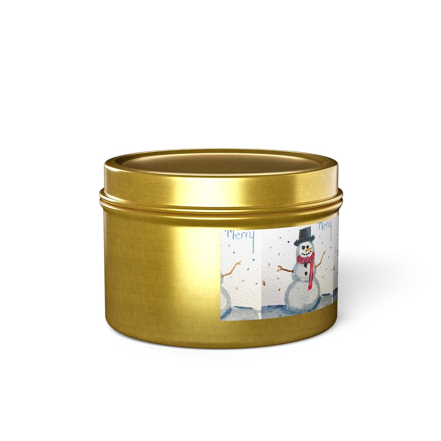 Tin Candle-Merry Snowman