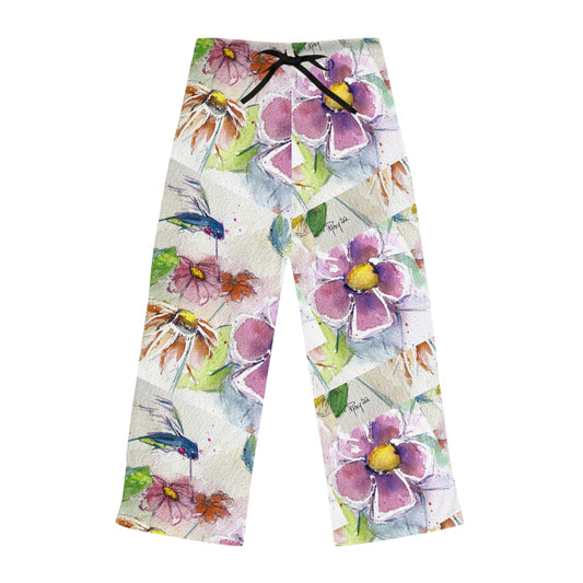 Pajama Pants - Hummingbird in the Garden- Women's Pajama Pants