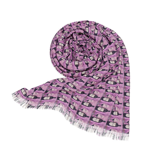 Colorful Scarf — Artistic Lightweight Neck Wrap- Lavande-Temecula Lavender Co. Souvenir/Gift