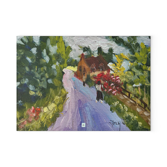 Glass Cutting Board-Summer Stroll Snowshill