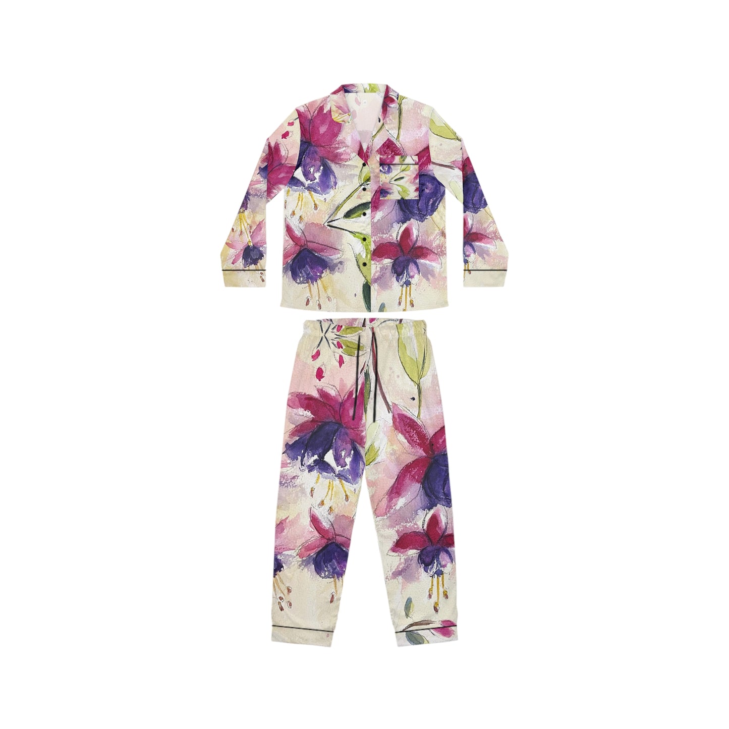 Satin Pajamas - Fluffy Fuchsias