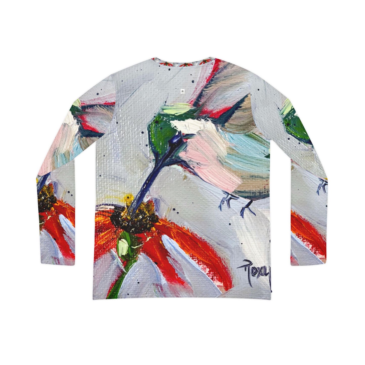 Long Sleeve Shirt- Hummingbird at a Coneflower- V-neck Women's