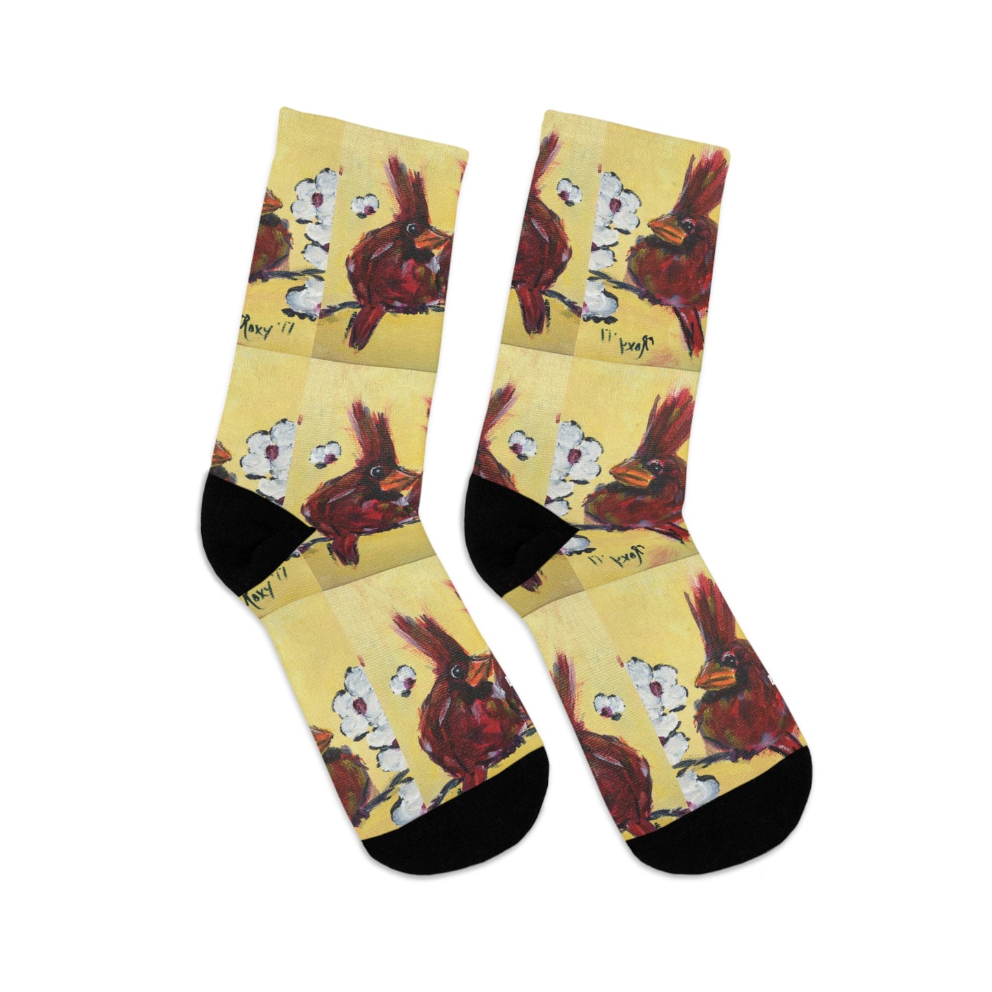 Two Goofy Cardinals Socks