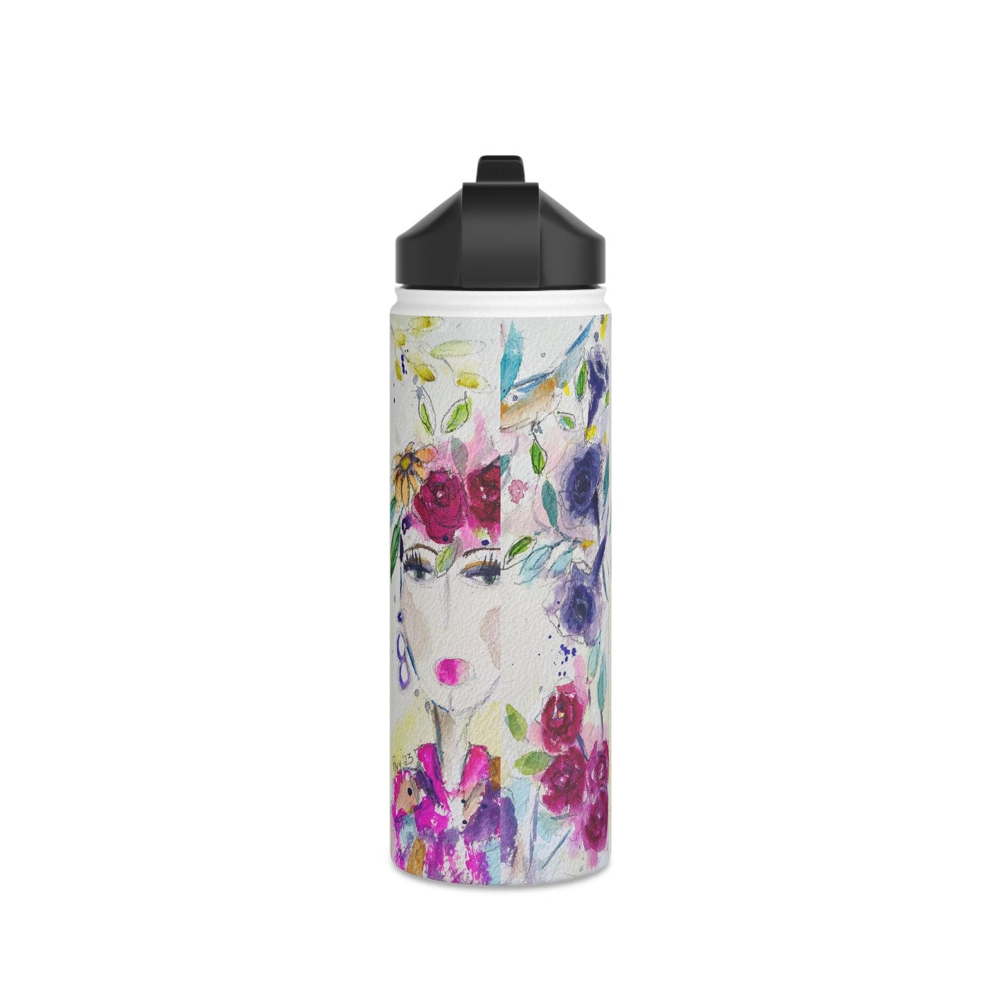 Haute Couture Hummingbird Stainless Steel Water Bottle, Standard Lid