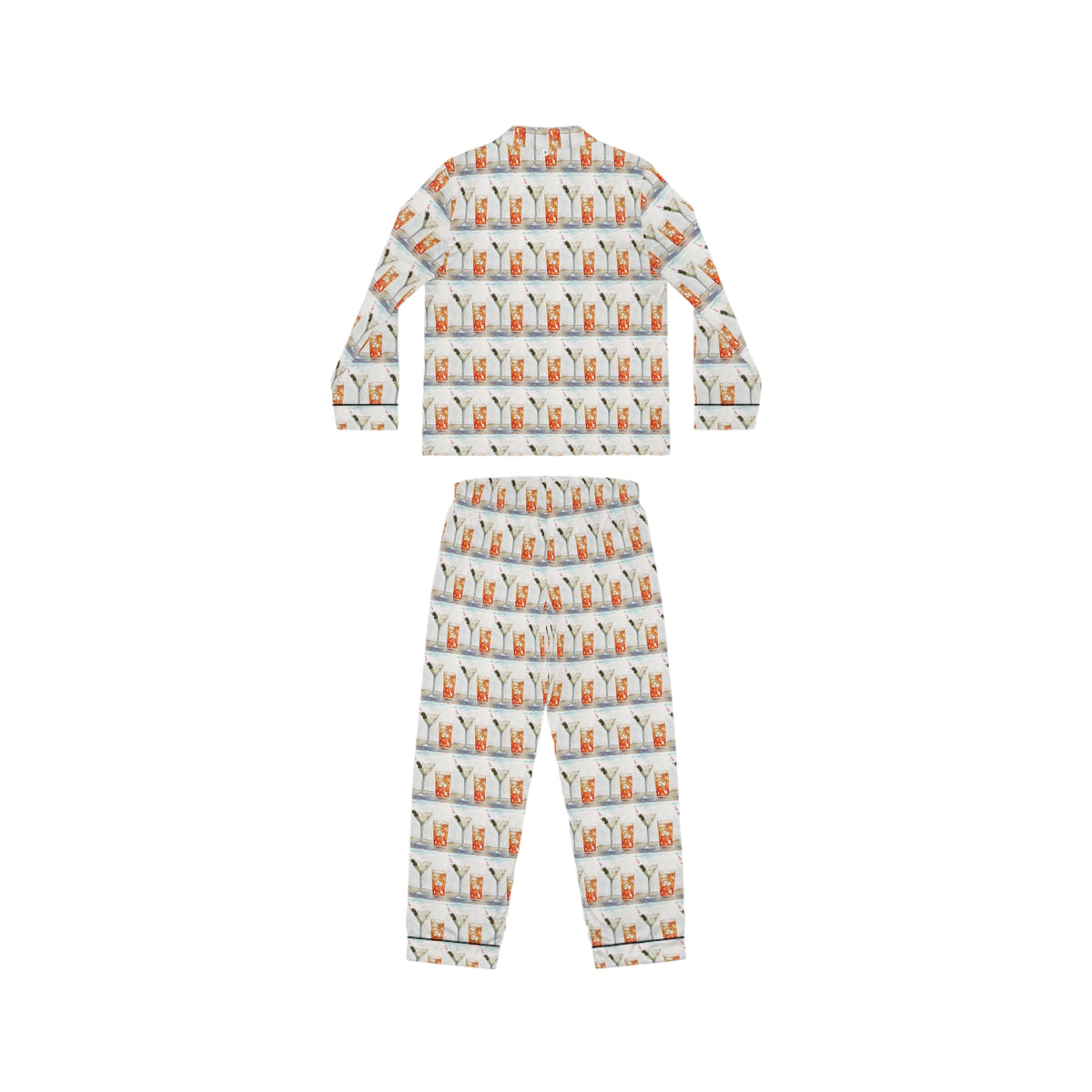 Satin Pajamas — Luxurious Silky Sleepwear Set- Beach Cocktails Martini