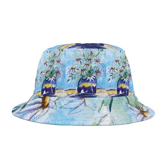 Sombrero de pescador Margaritas en un jarrón morado