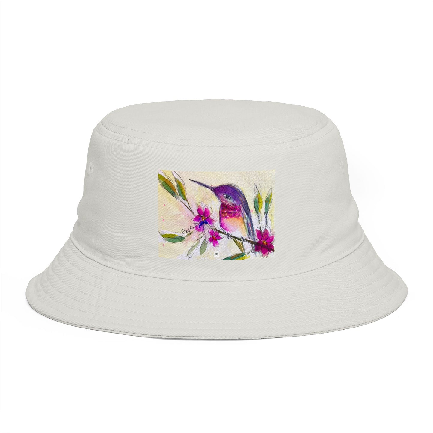 Roxy Rich Fine Art -Flutter Pause Hummingbird- Bucket Hat — Stylish Durable Travel Hat