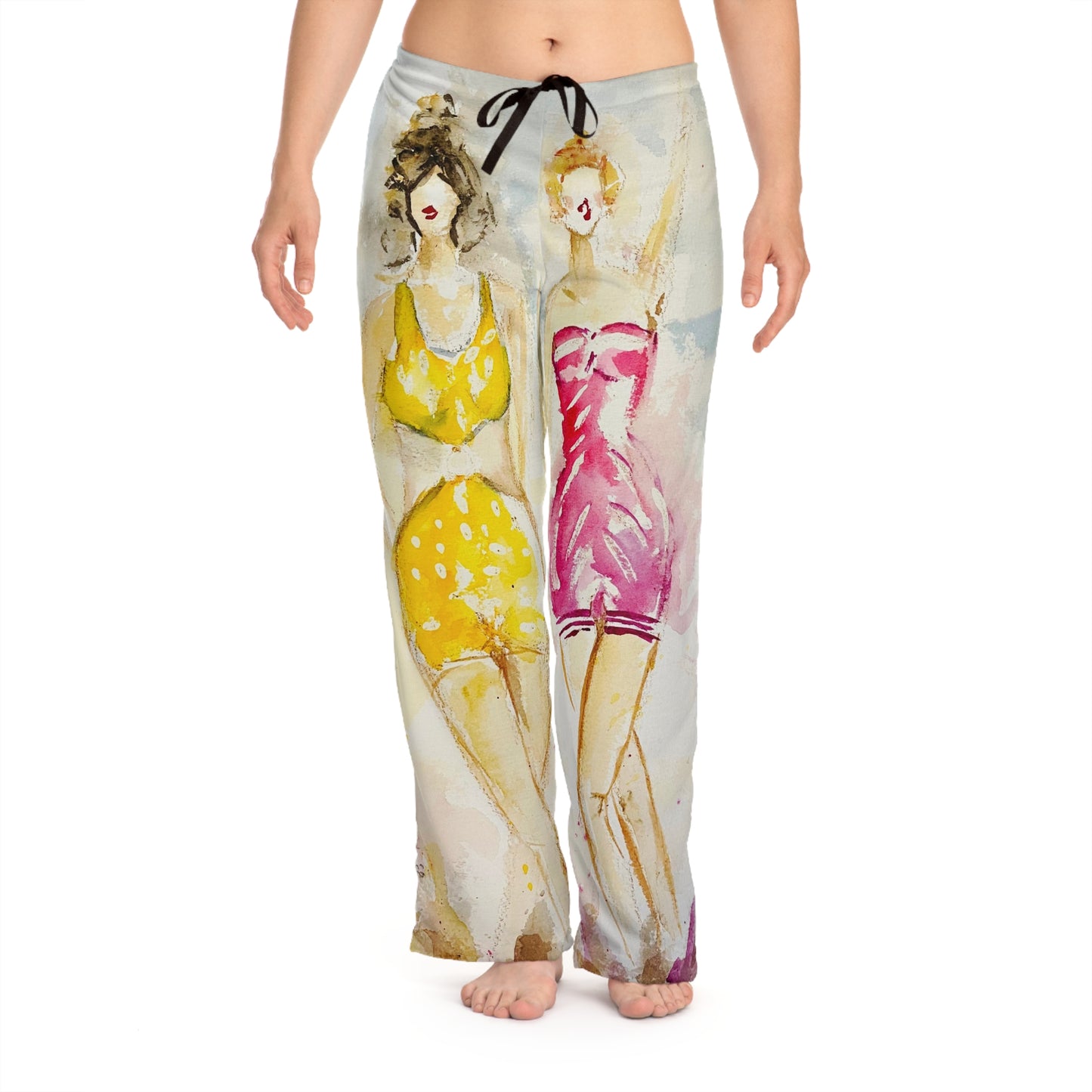 Pajama Pants - Back in the Day Beach Babes- Women's Pajama Pants