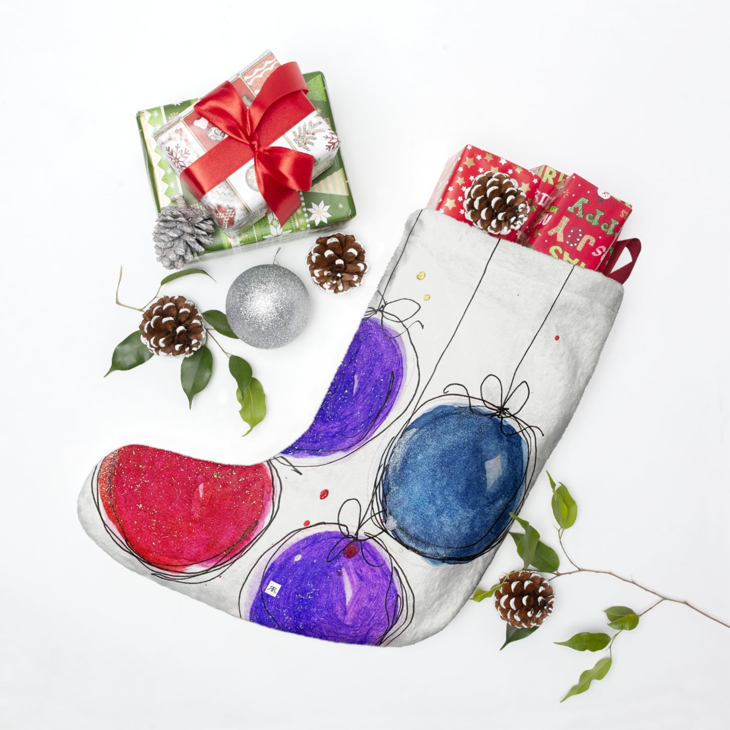 Whimsical Christmas Baubles Christmas Stocking