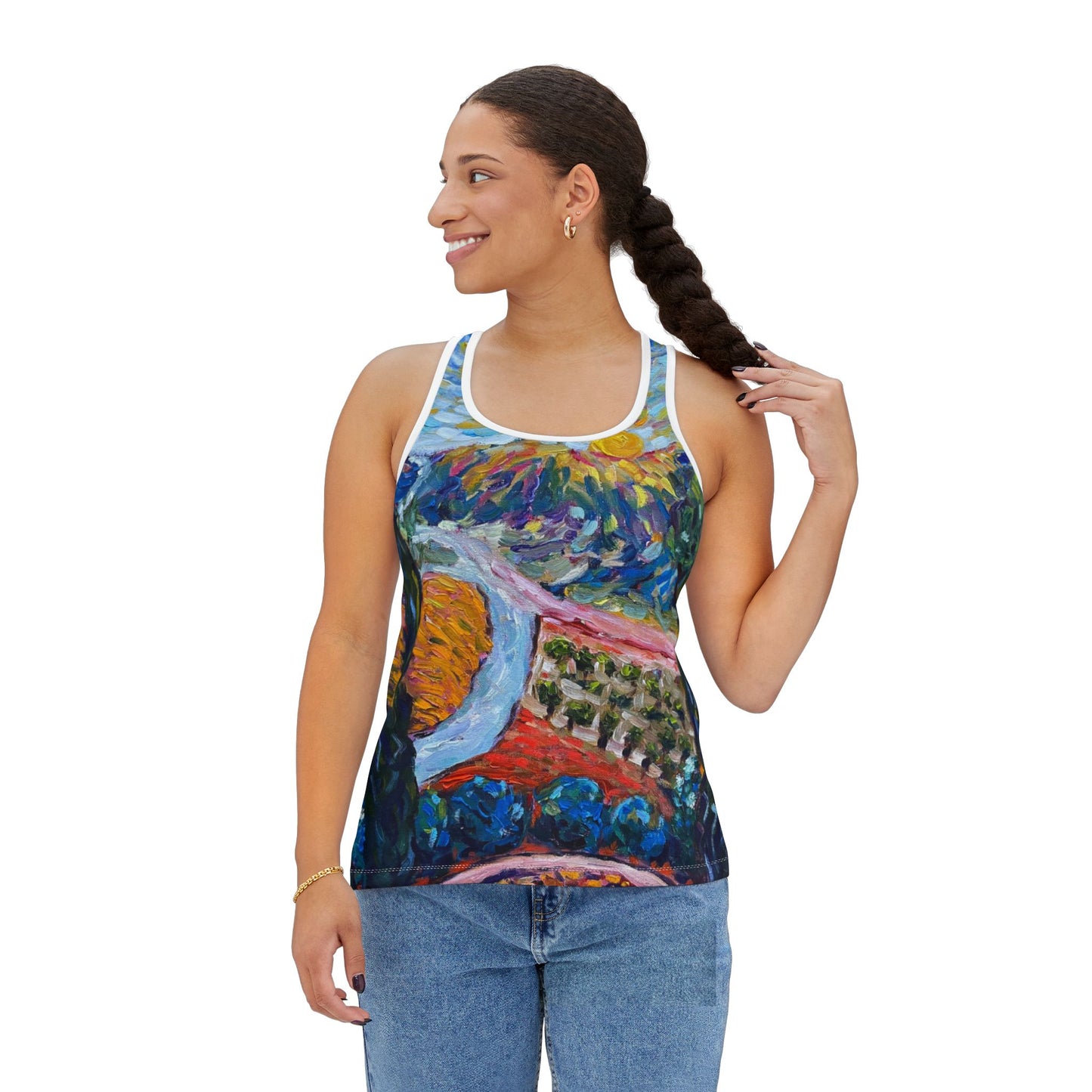 Women's Racerback Tank Top-Sunny Cypresses-Robert Renzoni