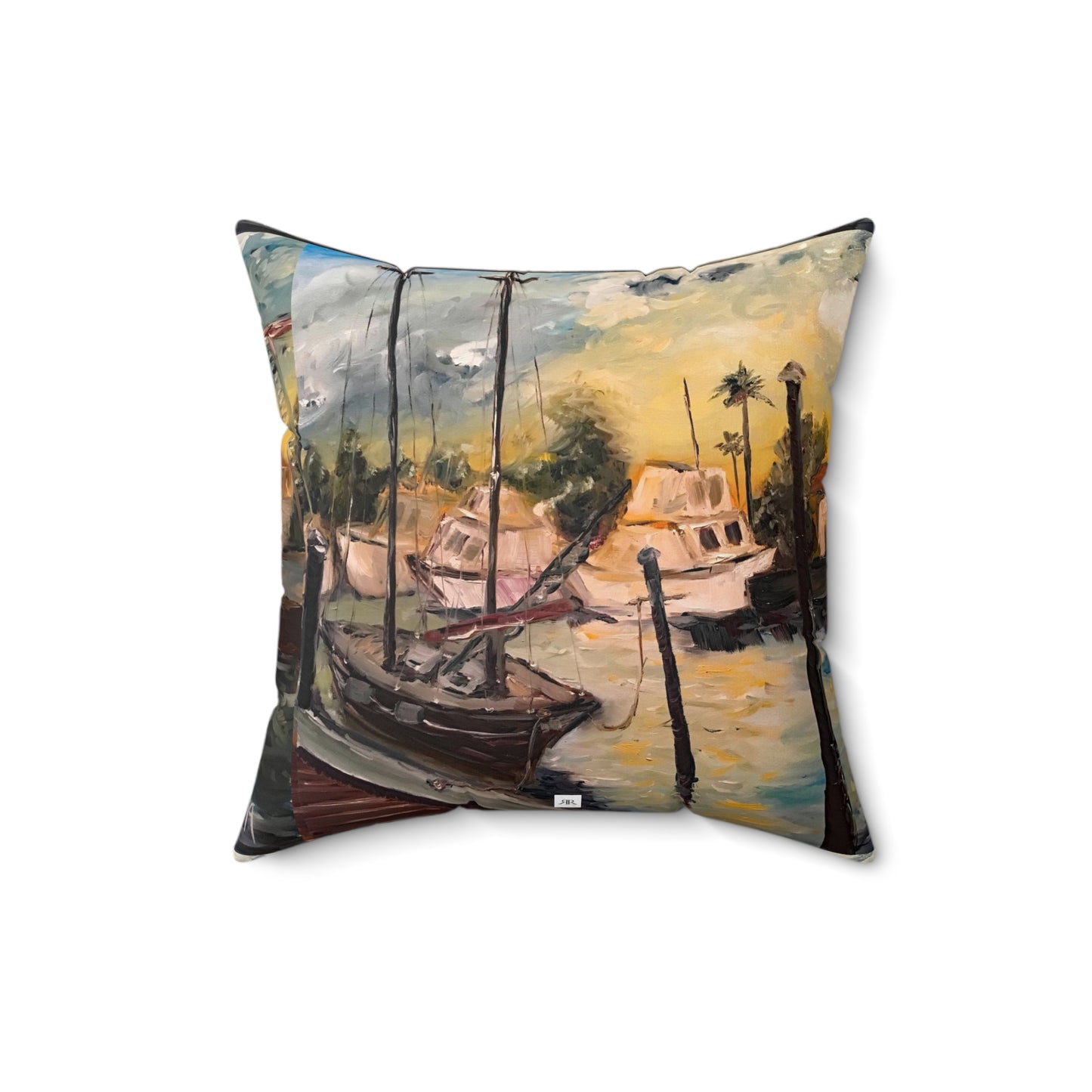 Jeanne's Harbor Indoor Spun Polyester Square Pillow