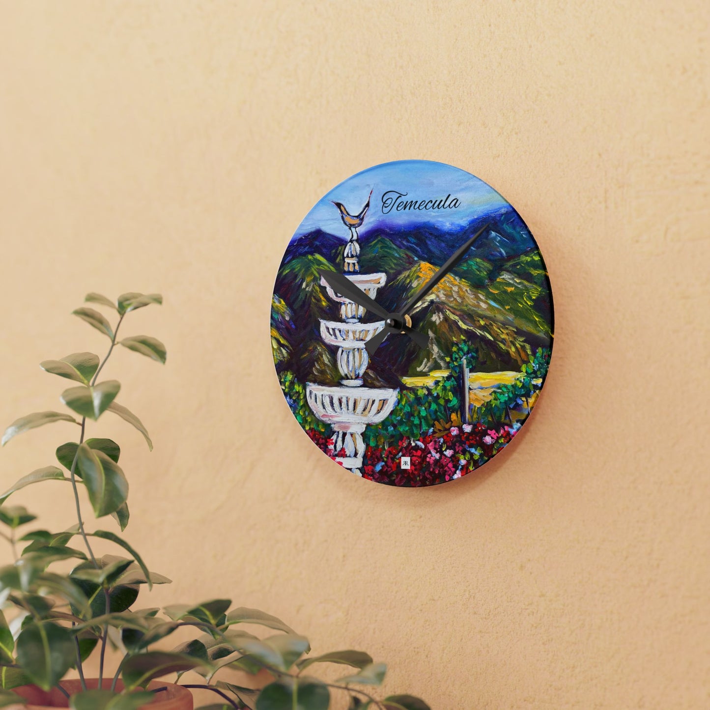 Fountain Vista at GBV "Temecula" Acrylic Wall Clock