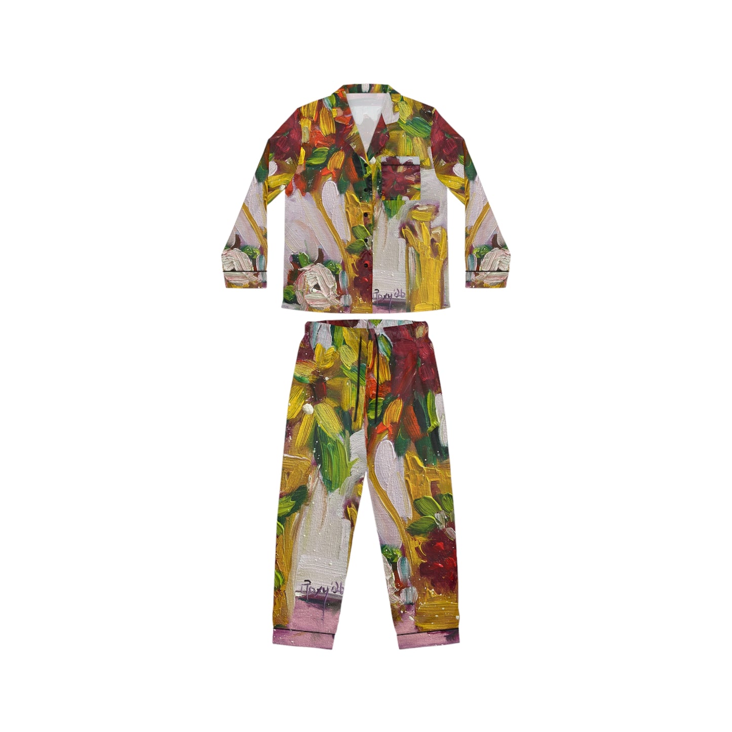 Satin Pajamas — Luxurious Silky Sleepwear Set- Petals on my Patio