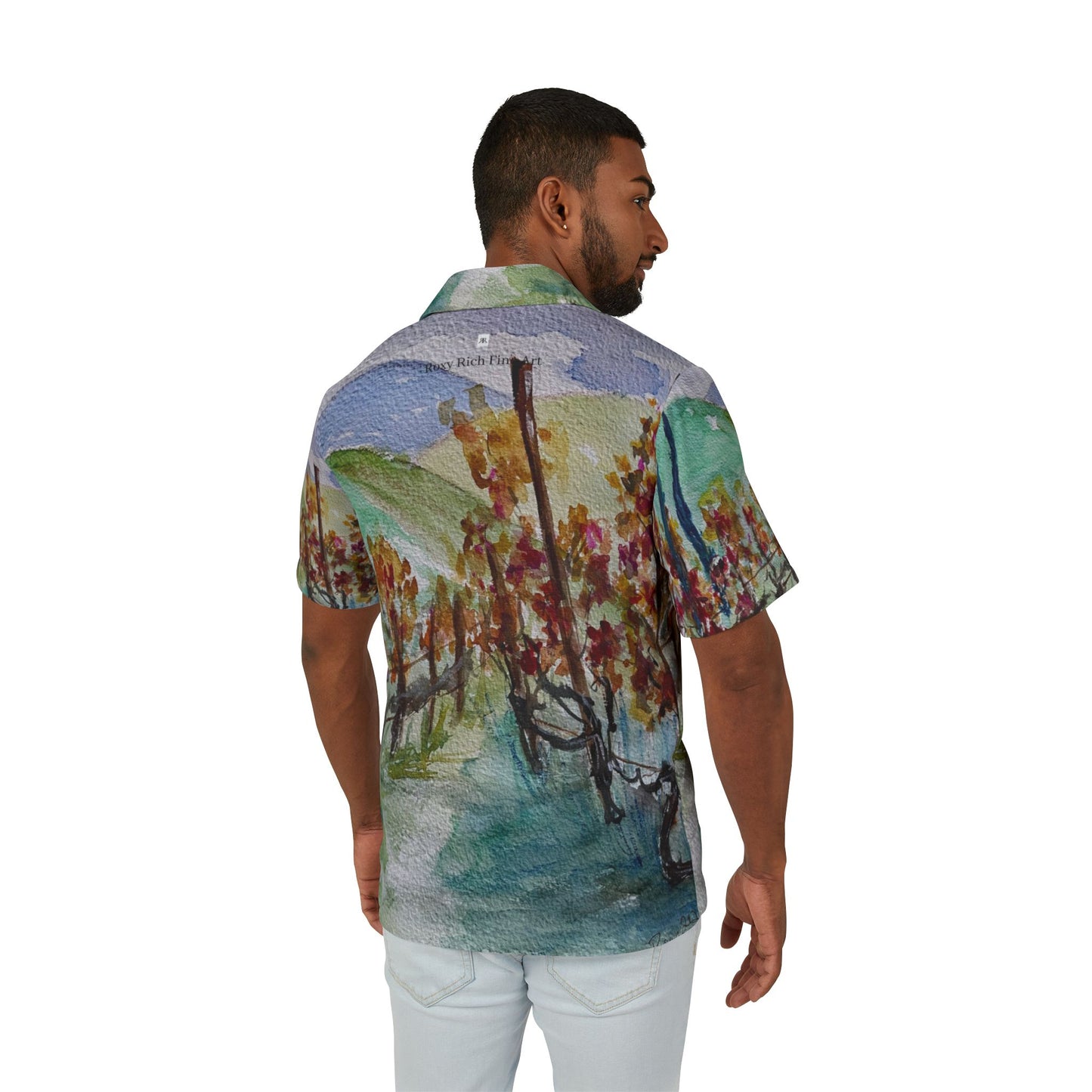 Men's European Fit Hawaiian Camp Shirt -Somerset Vines