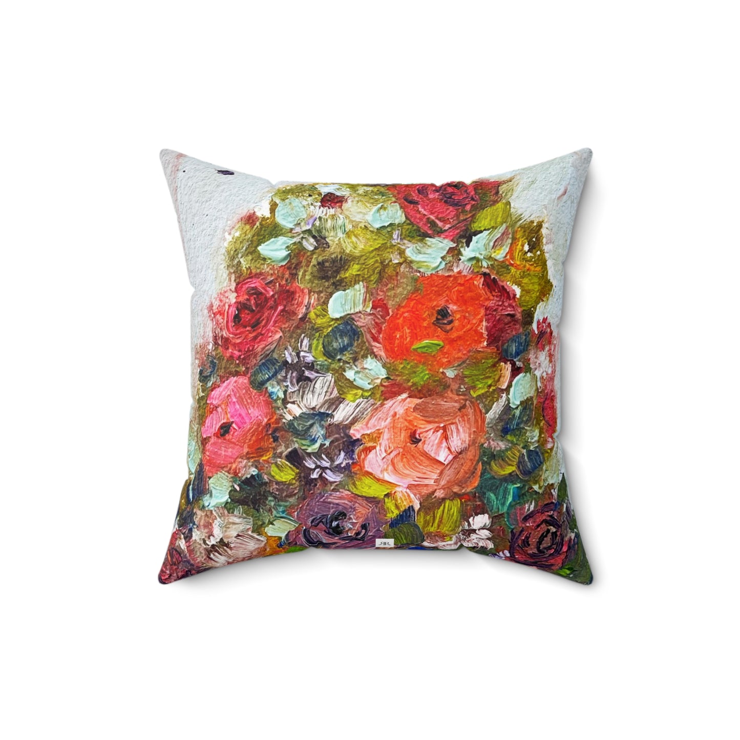 Christmas Tree Roses Indoor Spun Polyester Square Pillow