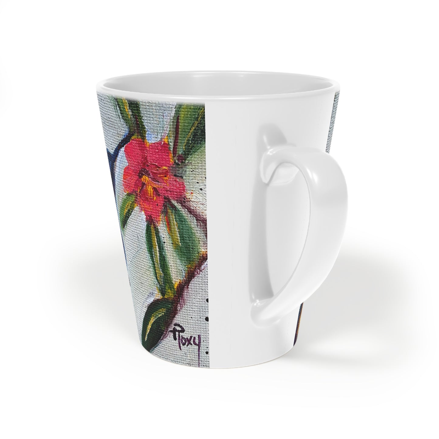 Little Blue Hummingbird Latte Mug, 12oz