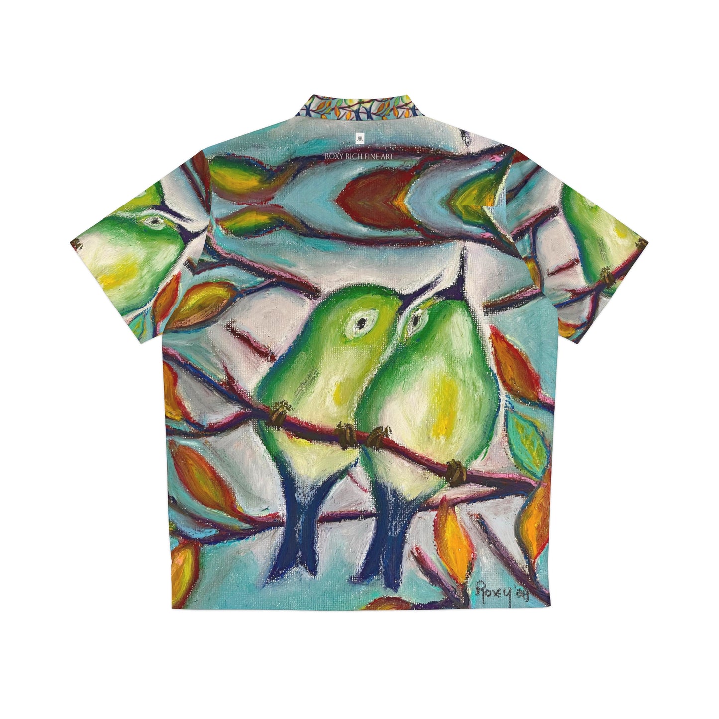 Men's Hawaiian Shirt- Cuddling Warblers