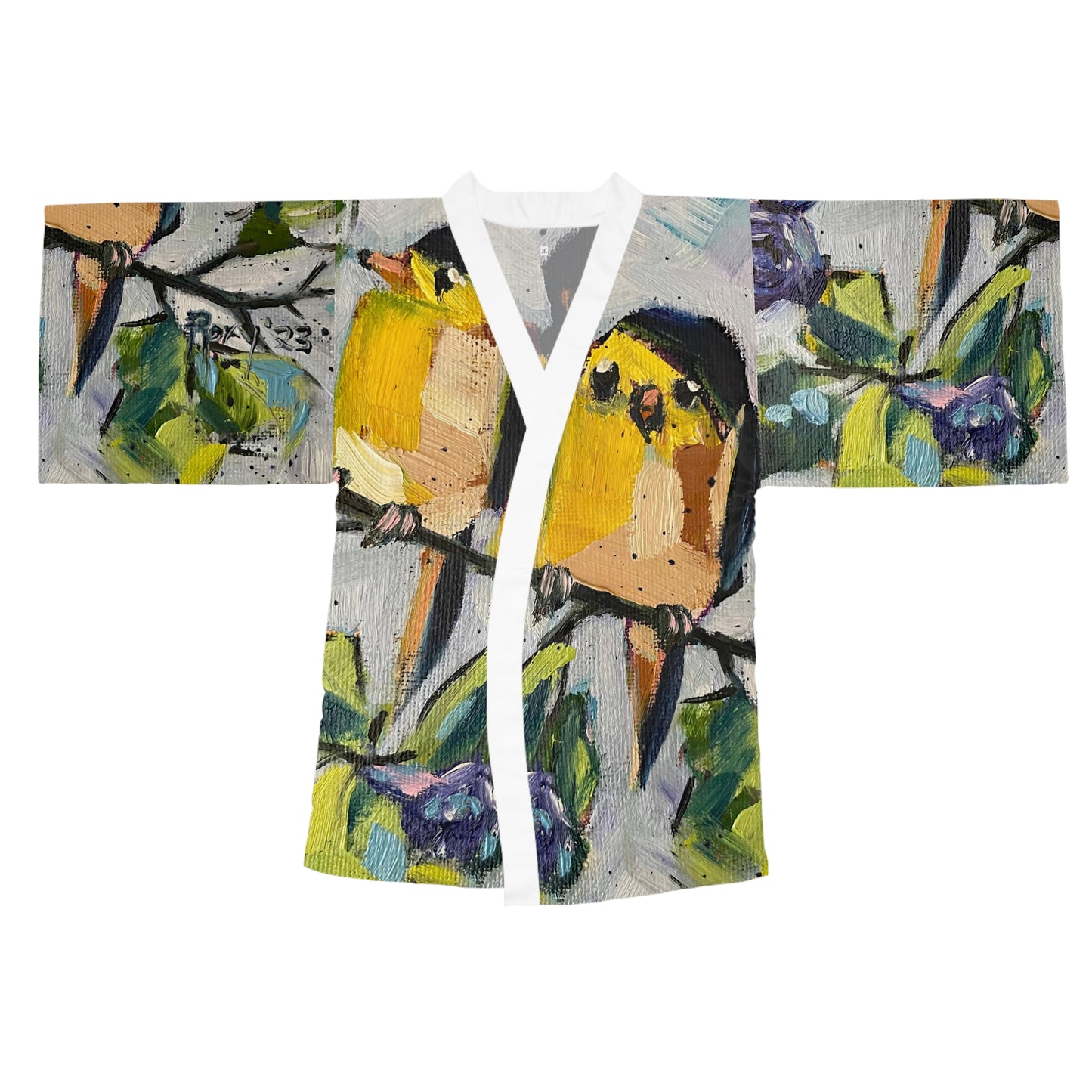 Kimono Robe - Morning Glory Goldfinches