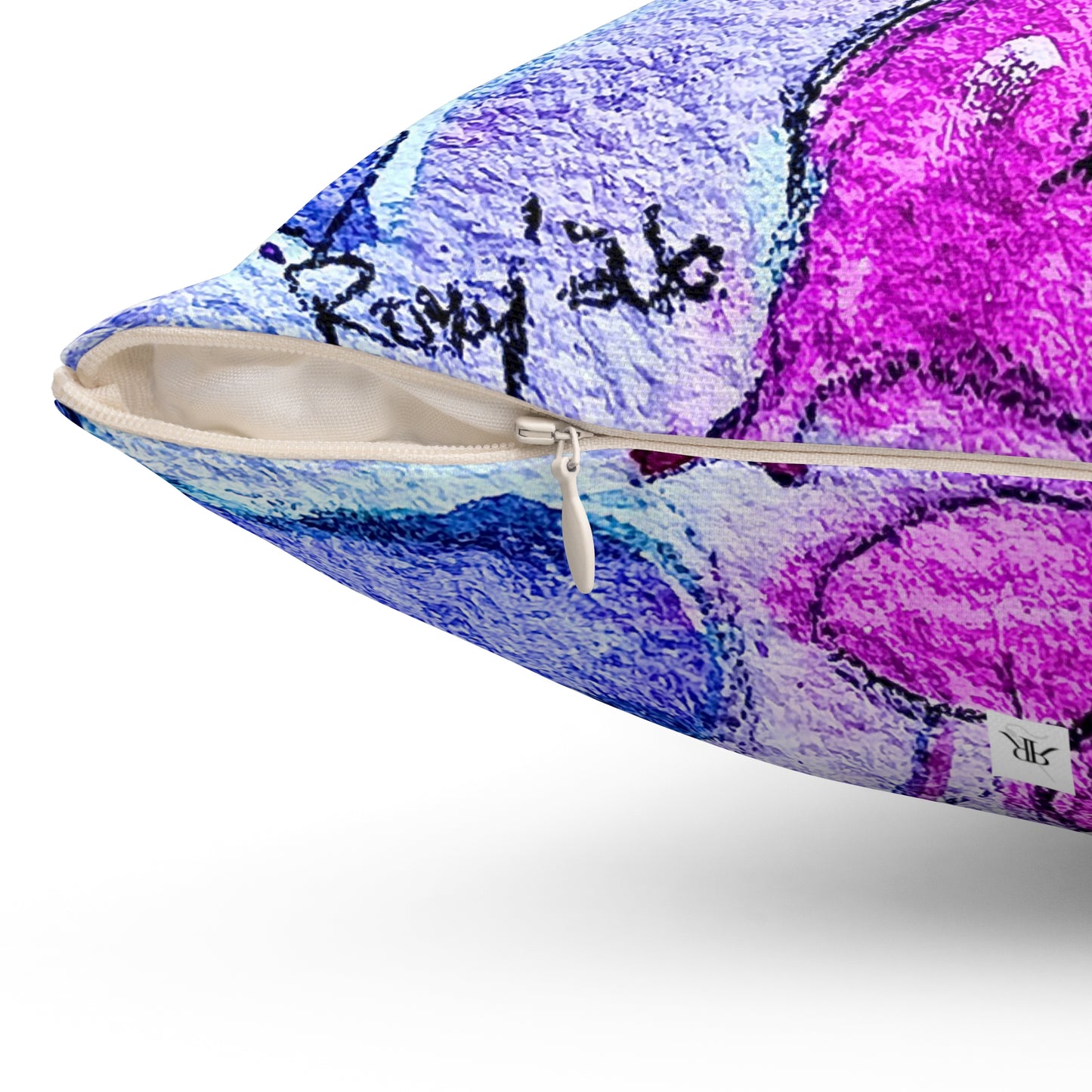 Valentine Floating Purple Hearts Throw Pillow — Romantic Heart Accent Pillow