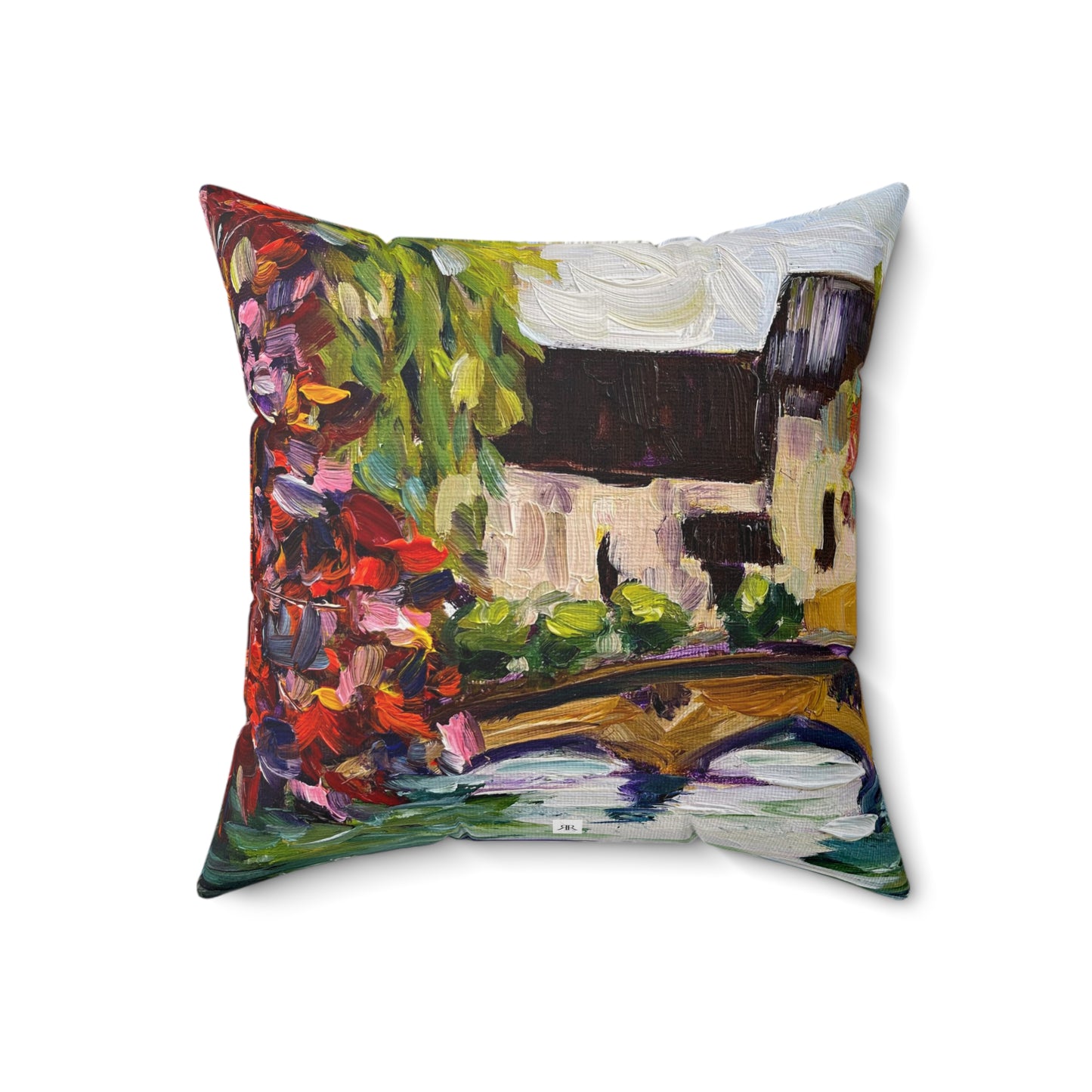 Autumn in Bourton on the Water Cotswolds  Indoor Spun Polyester Square Pillow