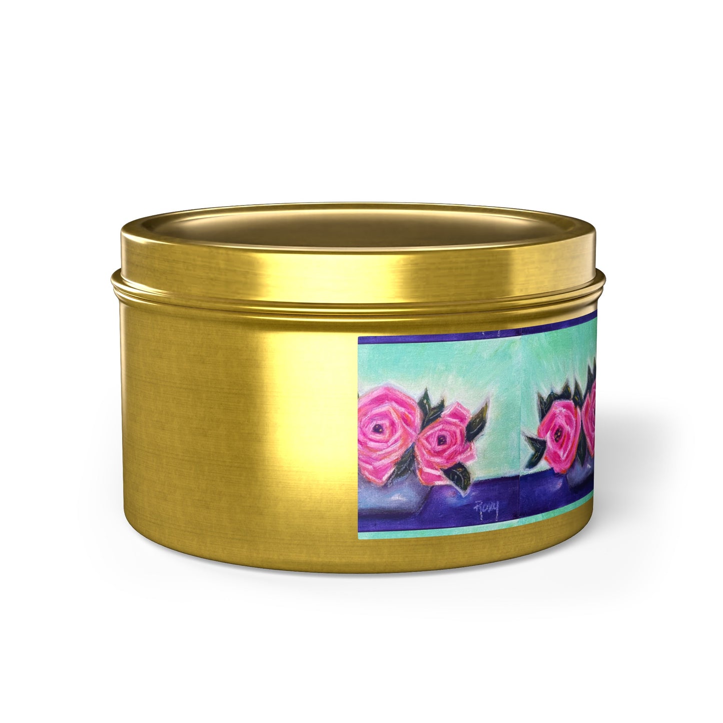 Tin Full of Roses Tin Candle