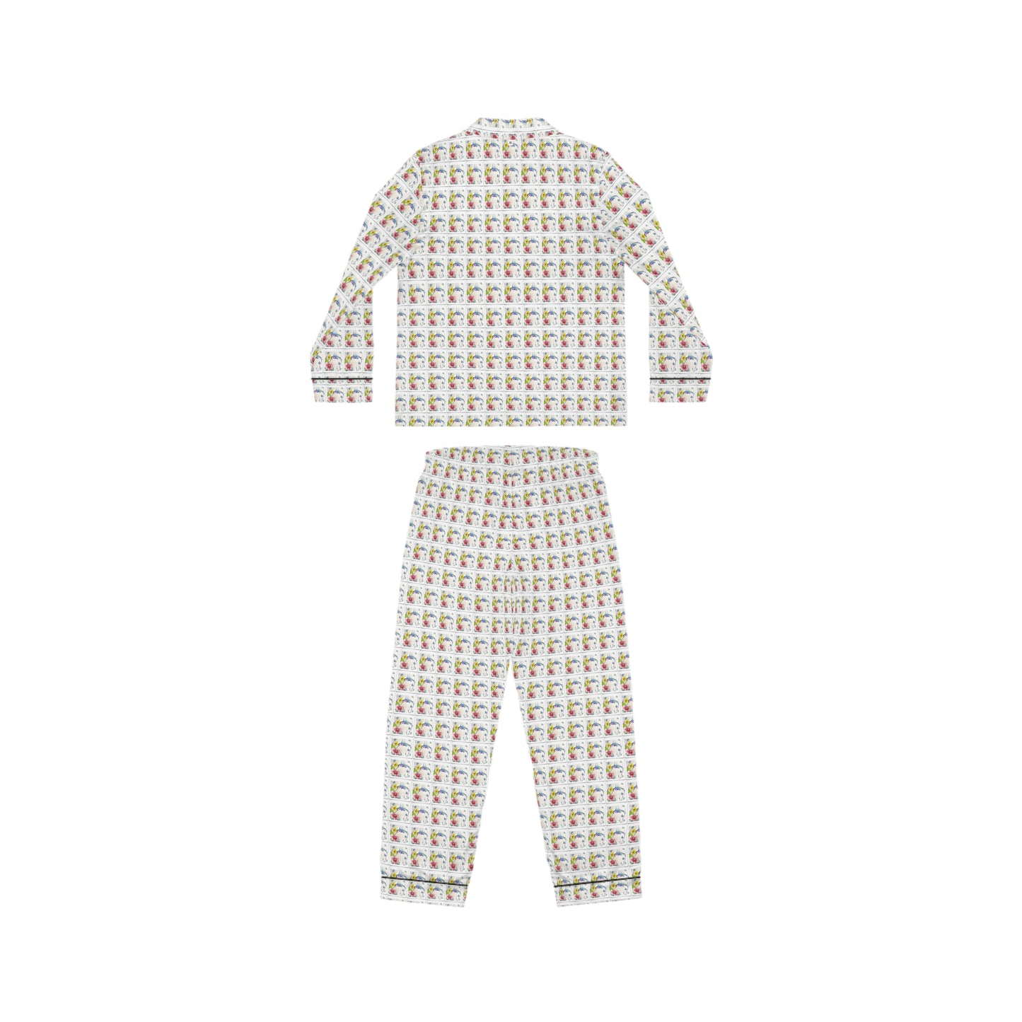 Satin Pajamas — Luxurious Silky Sleepwear Set-Abstract Hummingbird