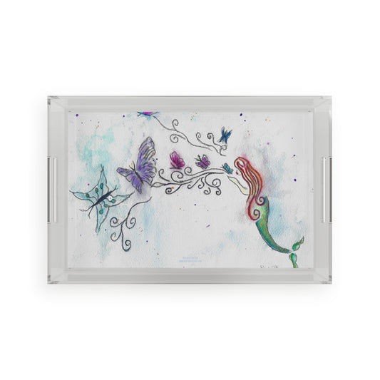 Mermaid Butterfly Kisses Acrylic Tray