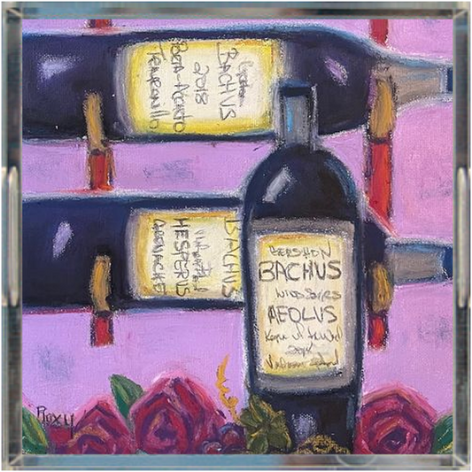 Bachus Reserves (GBV Wine Rack &amp; Roses)- Bandeja acrílica cuadrada
