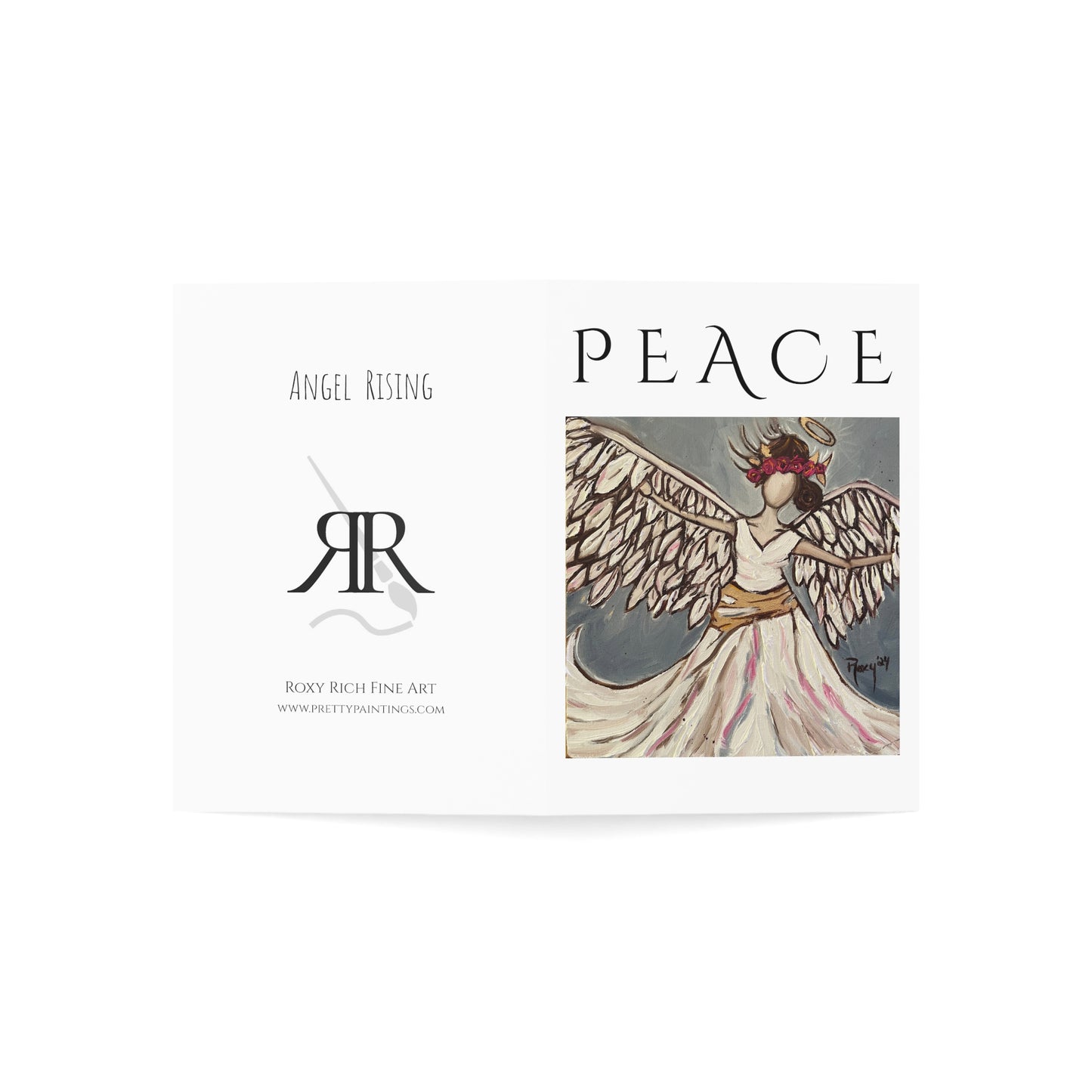 Angel Rising Folded Greeting Cards with Christmas Message