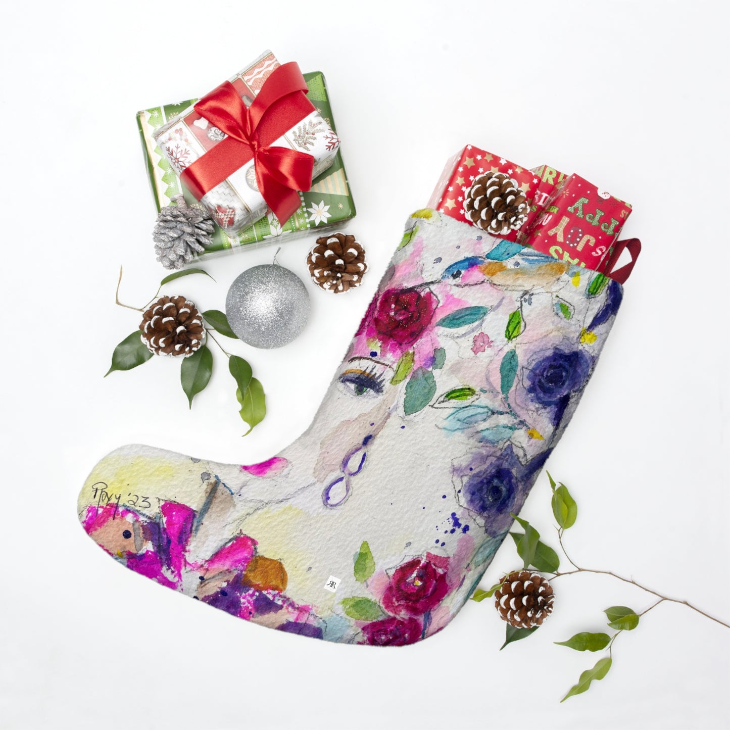 Haute Couture Hummingbird Christmas Stocking