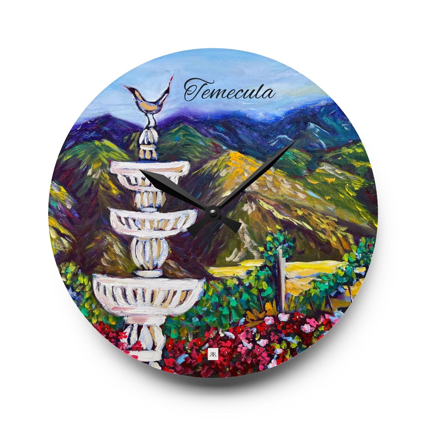 Fountain Vista at GBV "Temecula" Acrylic Wall Clock